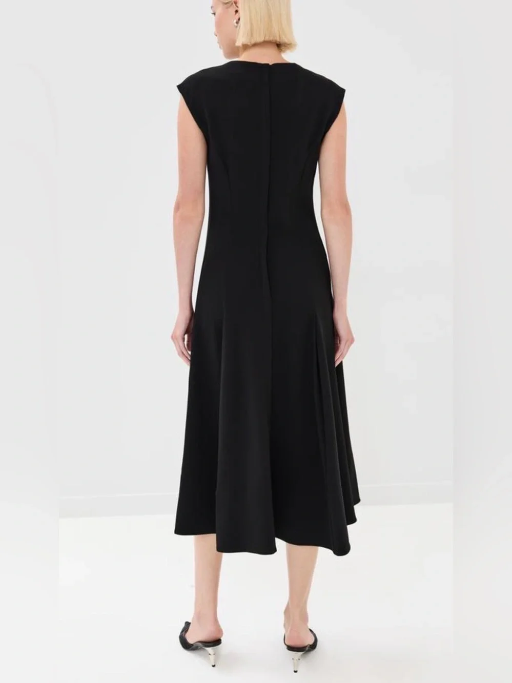 Proenza Schouler Women's Georgia Dress Black Sleeveless A-Line Dress - Picture 5 of 15